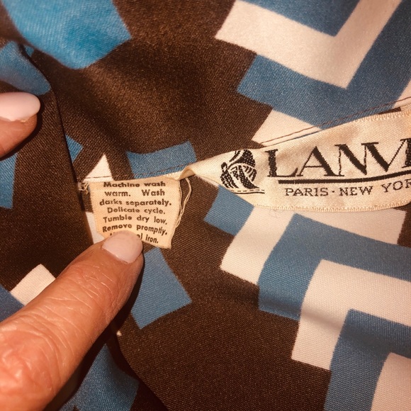 LANVIN VINTAGE Maxi dress bold blues and gold - Picture 13 of 16